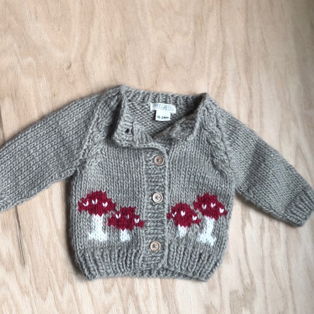 Toddler chunky knit mushroom sweater